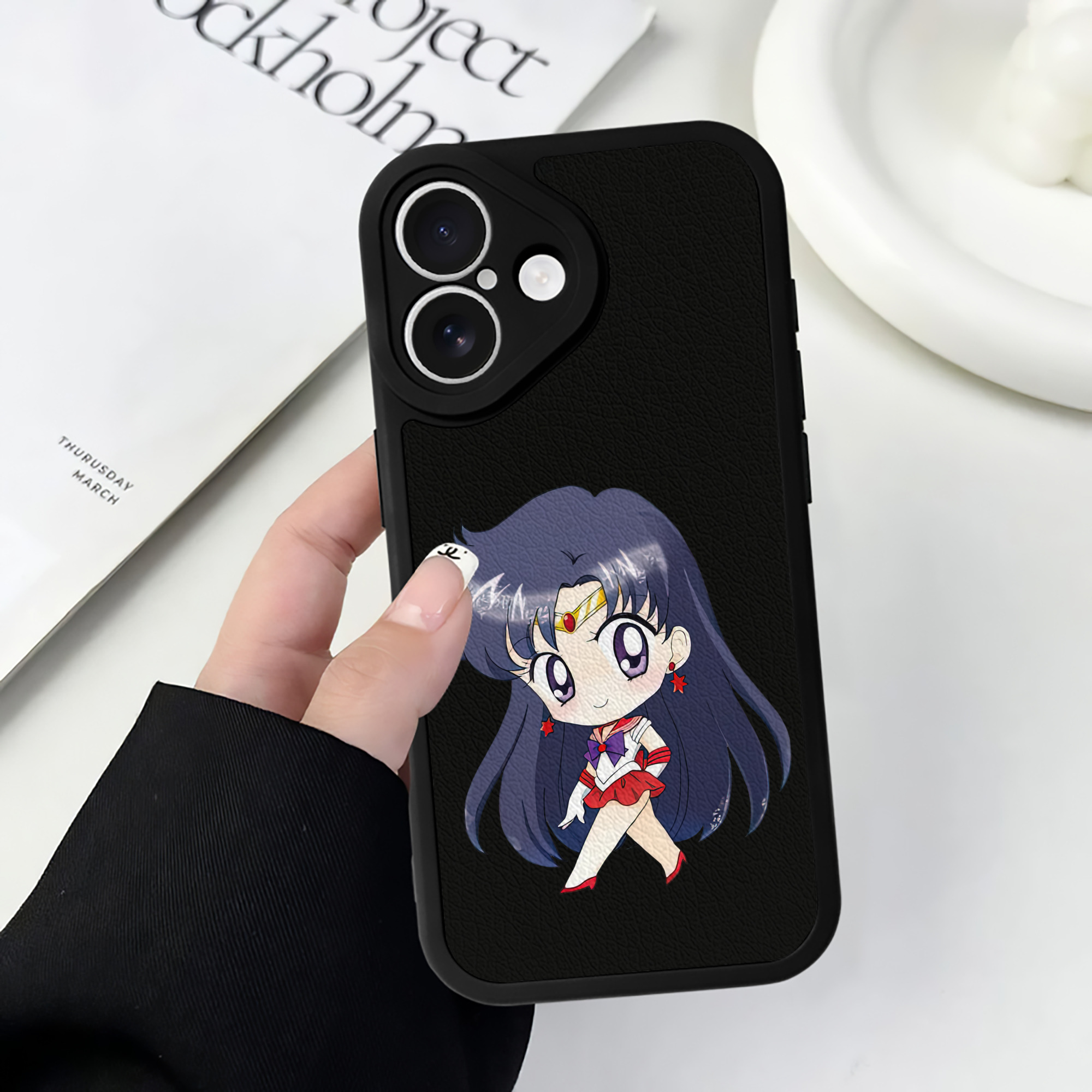 （画像用） 美少女戦士セーラームーン 火野レイ ひの レイ Sailor Moon Hino Rei （セーラーマーズ,Sailor Mars） 【iPhone 16シリーズ対応】シリコンスマホケース（レザー調） 材質：シリコン